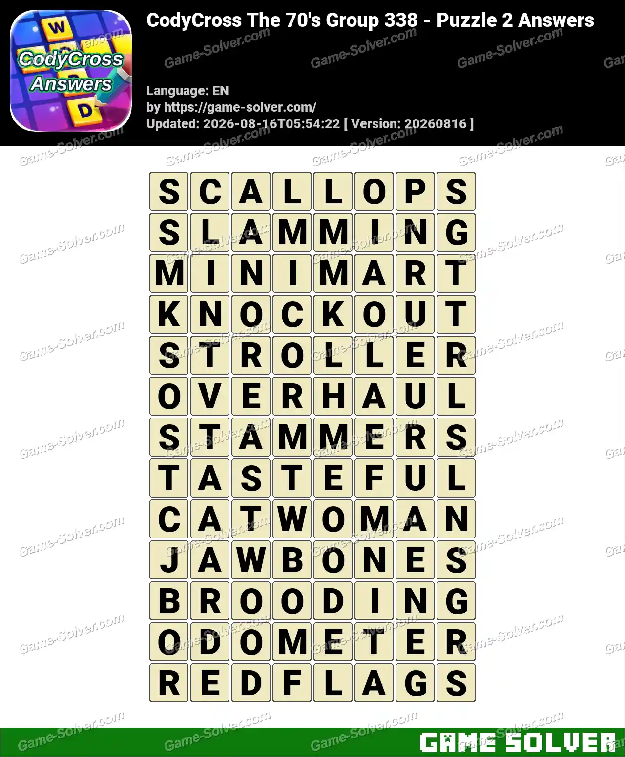 CodyCross The 70’s Group 338 – Puzzle 2 Answers